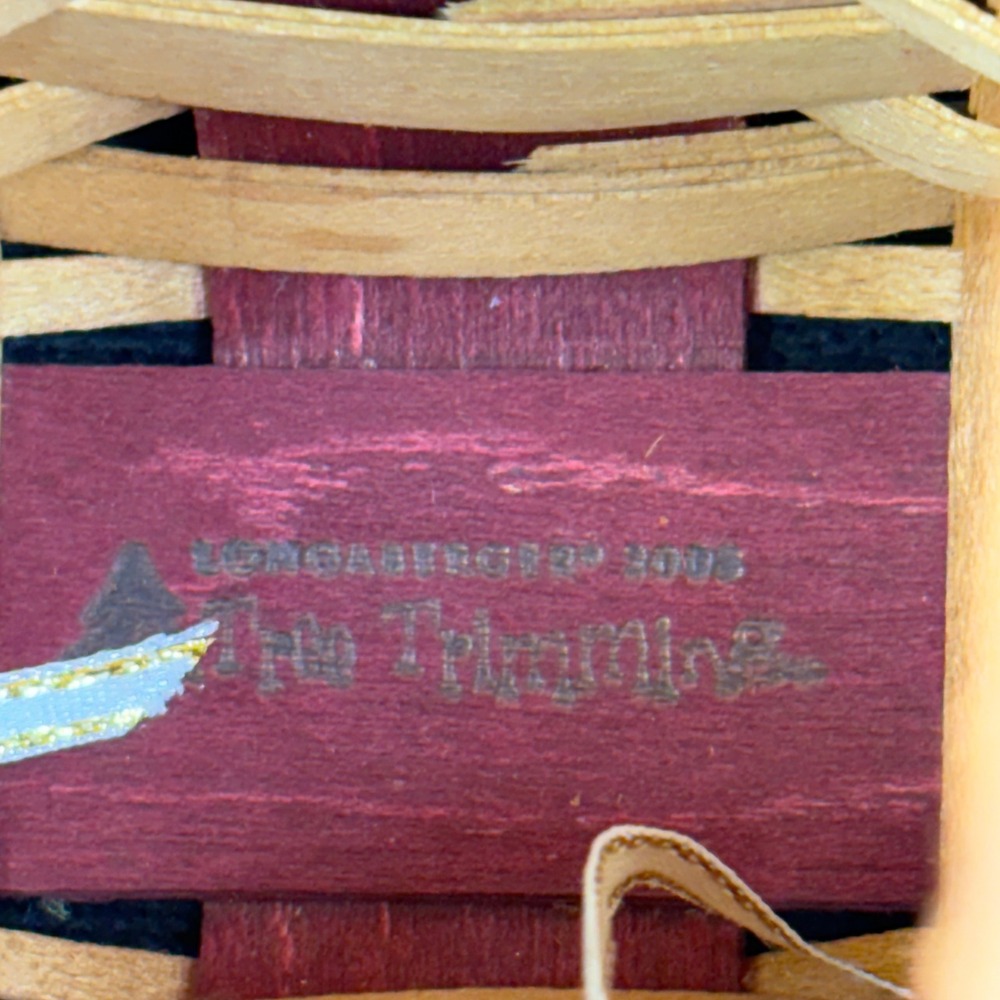 Longaberger 2008 Little Shopper Basket Tree Trimming #10 Liner Protector Tie‎ On - Picture 10 of 14